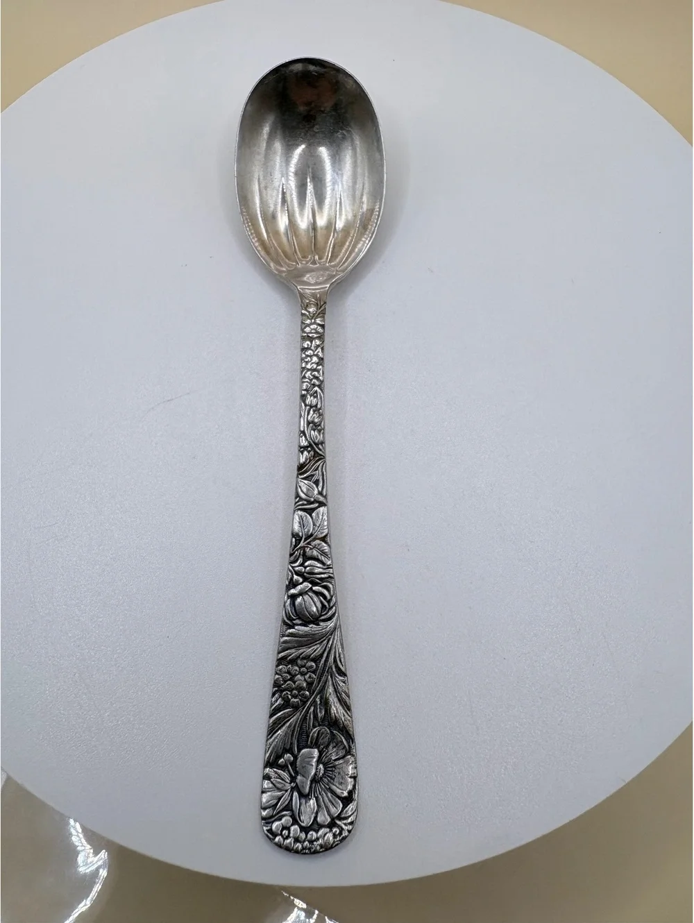 Teaspoon Rockford Silver Plate Co. 5X Floral Harvest Pattern Vintage Flatware